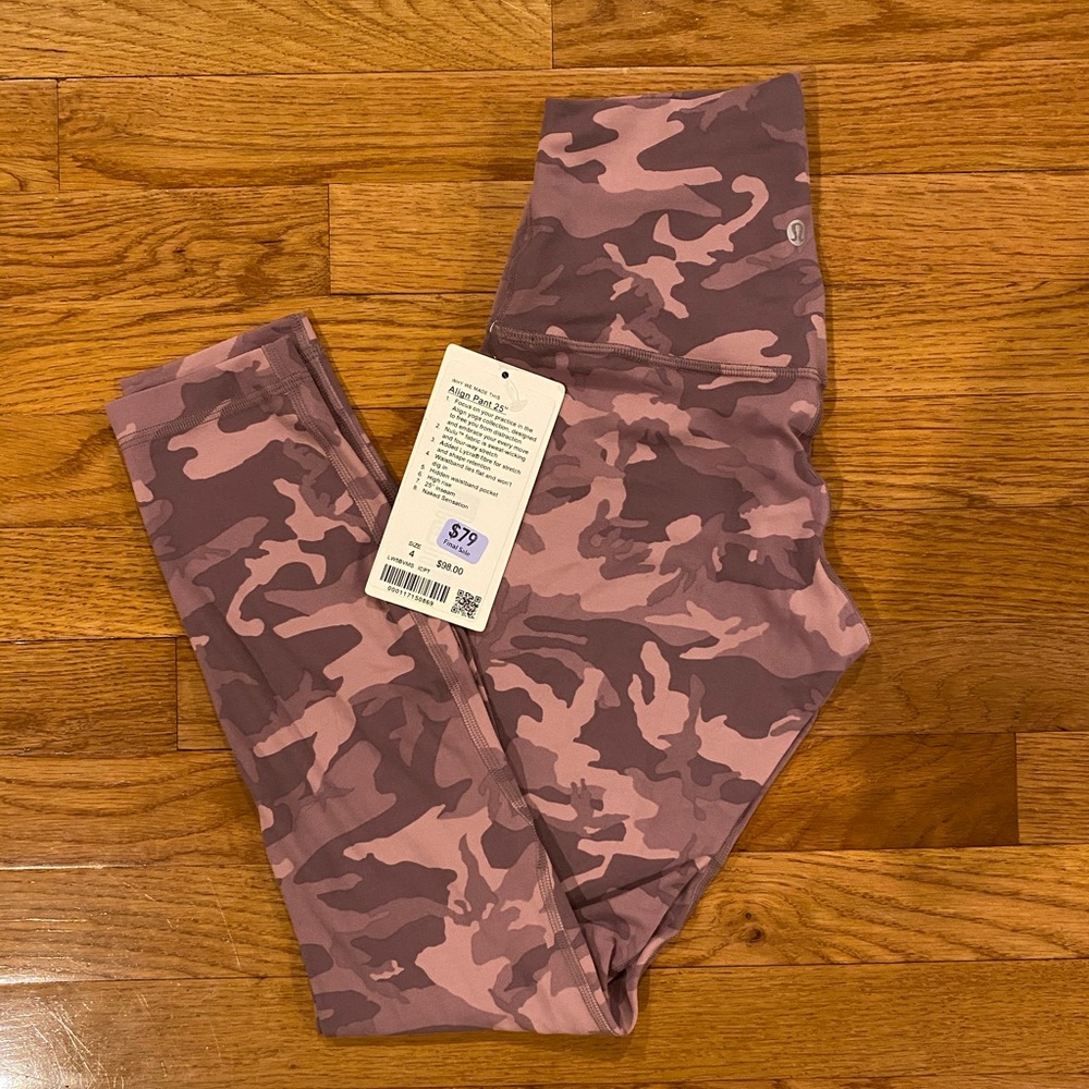Pink Camo Align pant size 4